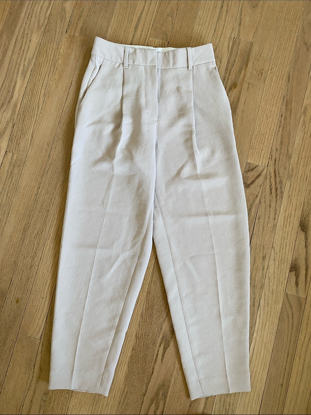 Aritzia Cream High-Waist Effortless Pants
